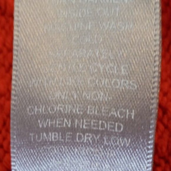 Orange Textured Knit Open Cardigan Women’s Small Crop Sweater 3/4 Sleeve Cotton - Picture 8 of 8